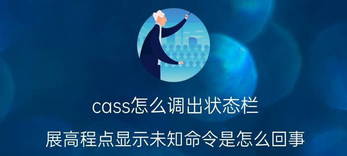 cass怎么调出状态栏 展高程点显示未知命令是怎么回事？